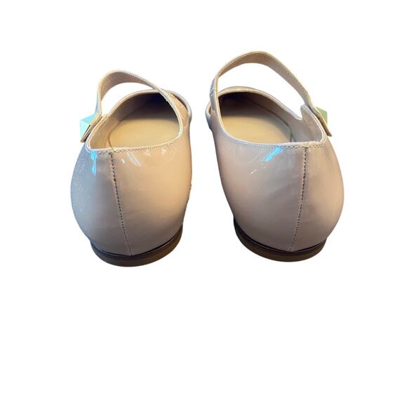 Valentino Garavani Patent Leather Pointed Toe Ballet Flats Ballerina IVORY 7/37 - Picture 10 of 13